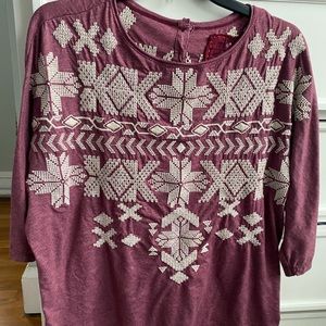 Johnny was embroidered top